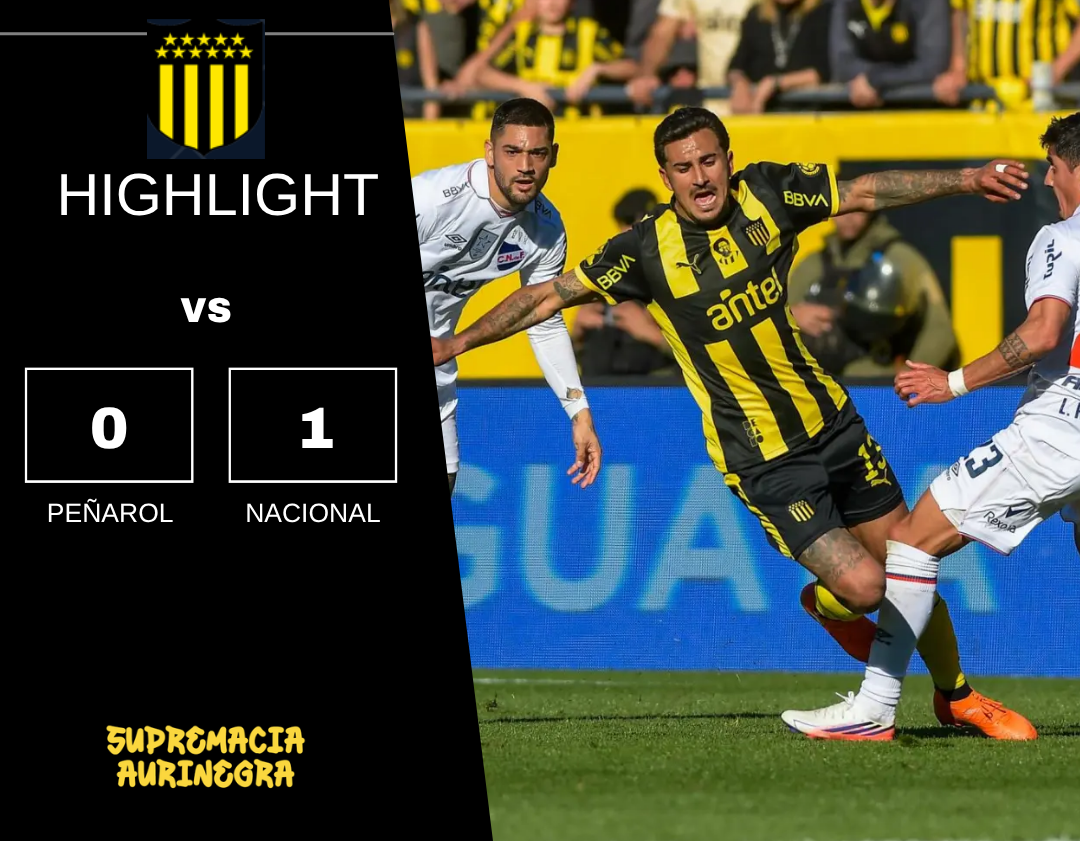 Compacto mejores jugadas Peñarol 0 vs Nacional 1 Campeonato Clausura 2026