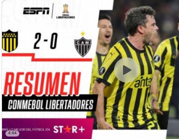 Compacto mejores jugadas Peñarol 2 vs Atletico Mineiro 0 Copa Libertadores 2024
