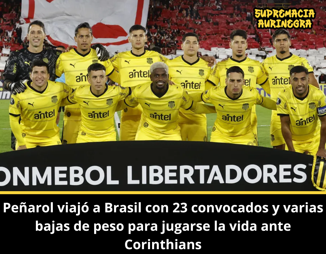 Peñarol viajó a Brasil con 23 convocados y varias bajas de peso para jugarse la vida ante Corinthians